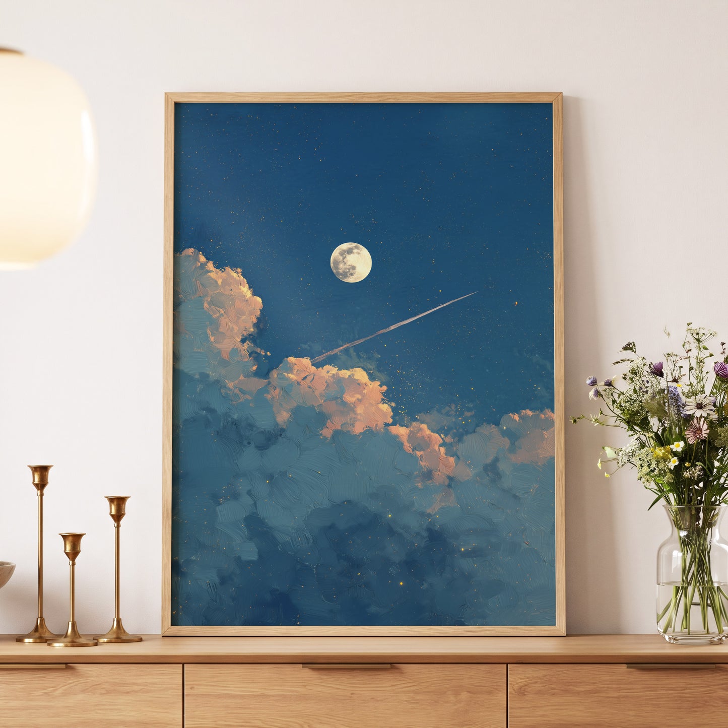 Moonlit Ember Clouds – wall art displayed in a styled interior, gallery view 5