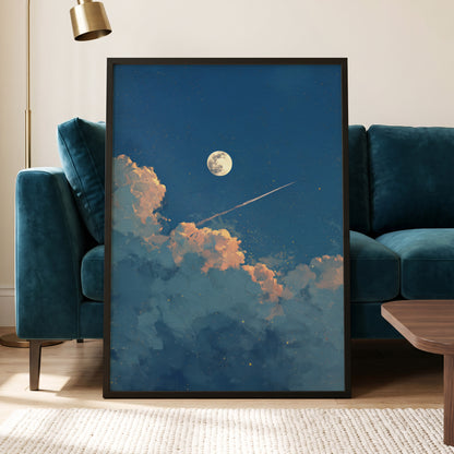 Moonlit Ember Clouds – wall art displayed in a styled interior, gallery view 6