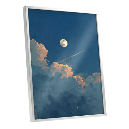 Moonlit Ember Clouds – silver framed poster option
