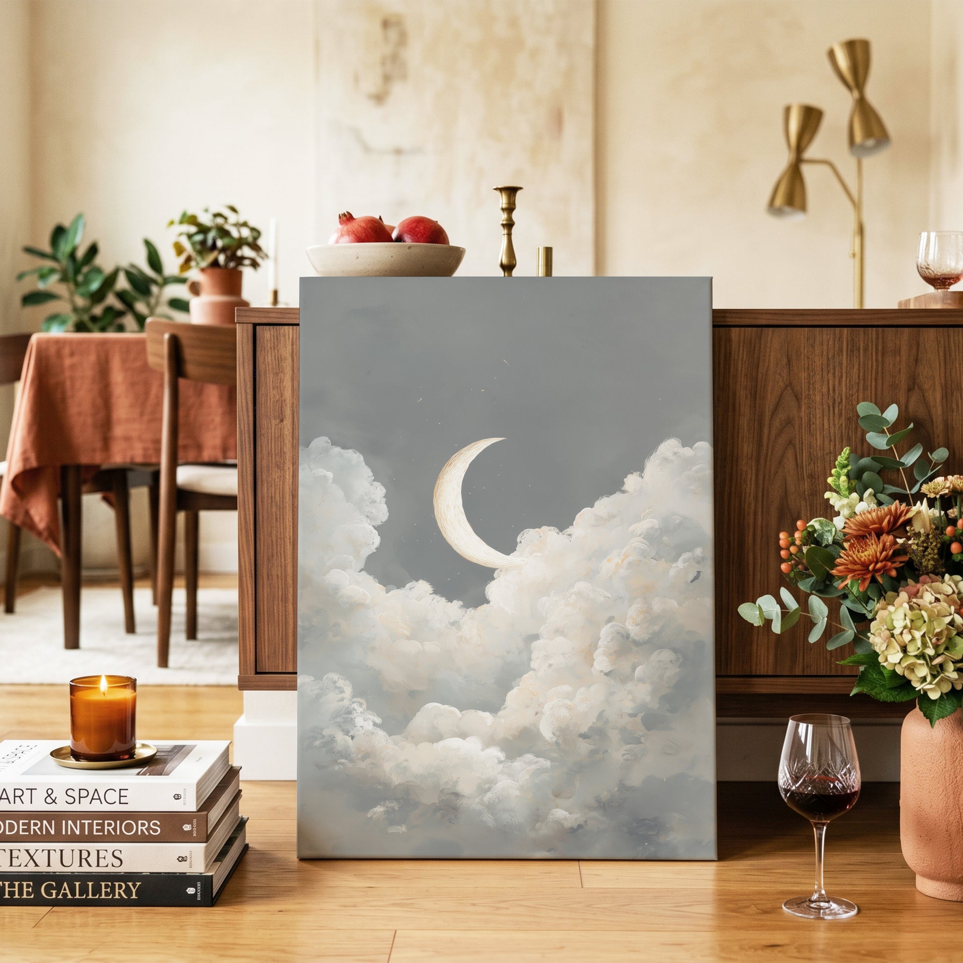 Moonlit Reverie – canvas wall art in a styled interior, gallery view 2
