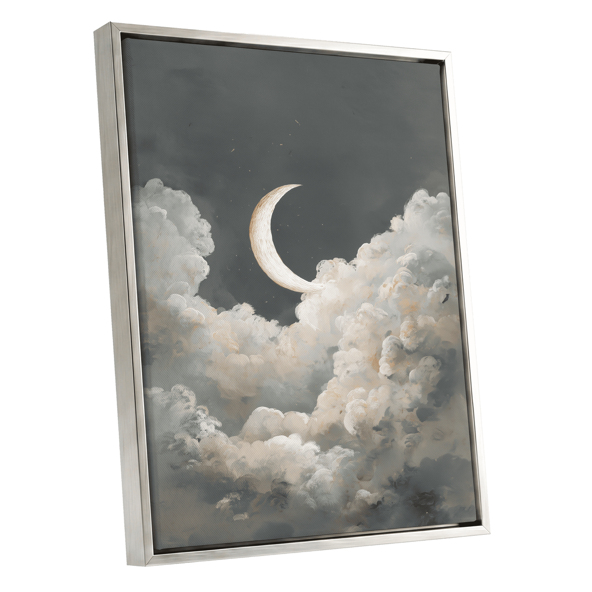 Moonlit Reverie – silver framed canvas option