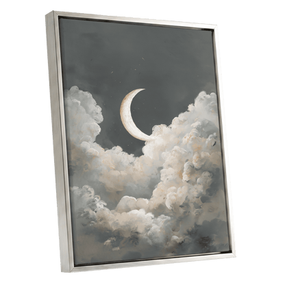 Moonlit Reverie – silver framed canvas option