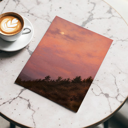 Moonrise in Rose, pink, purple, orange nature wall art displayed in a styled interior, gallery view 5