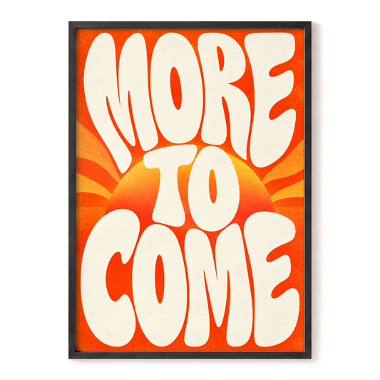 More to Come Glow, orange, beige, yellow abstract wall art, front artwork view
