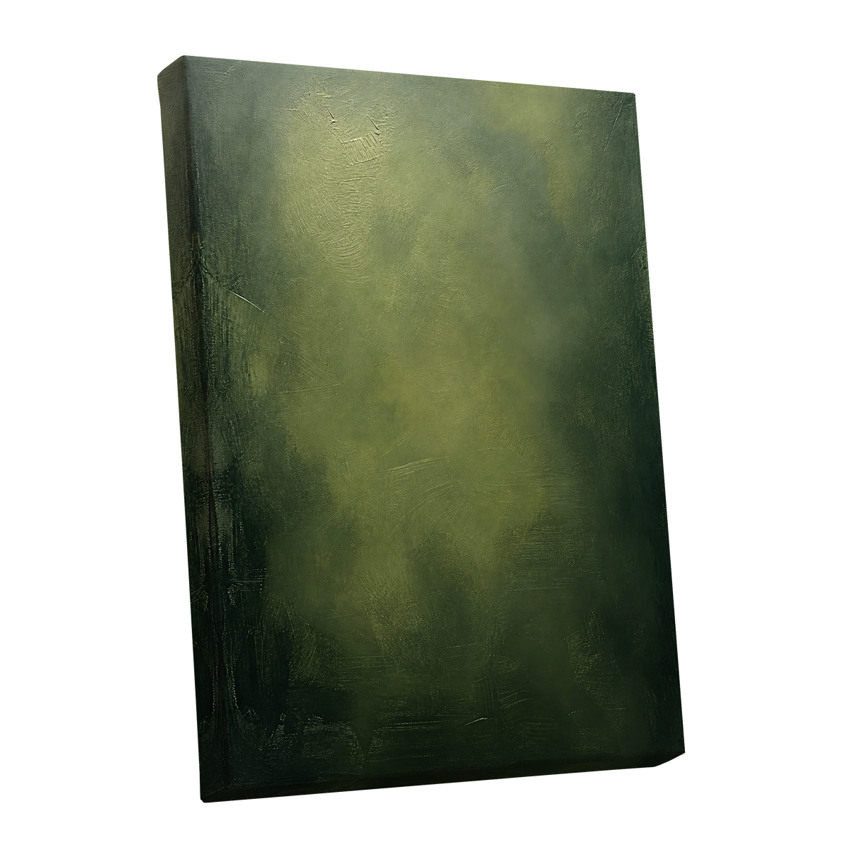 Mosslight Veil, green, black, gray abstract wall art shown as a stretched canvas wall art
