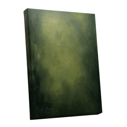 Mosslight Veil, green, black, gray abstract wall art shown as a stretched canvas wall art