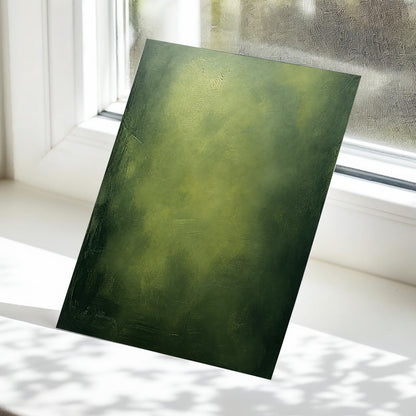 Mosslight Veil, green, black, gray abstract wall art displayed in a styled interior, gallery view 5