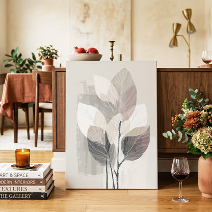 Mushroom Leaf Study – canvas wall art in a styled interior, gallery view 2