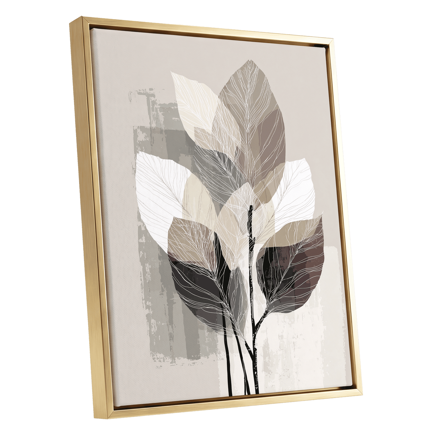Mushroom Leaf Study – gold framed canvas option