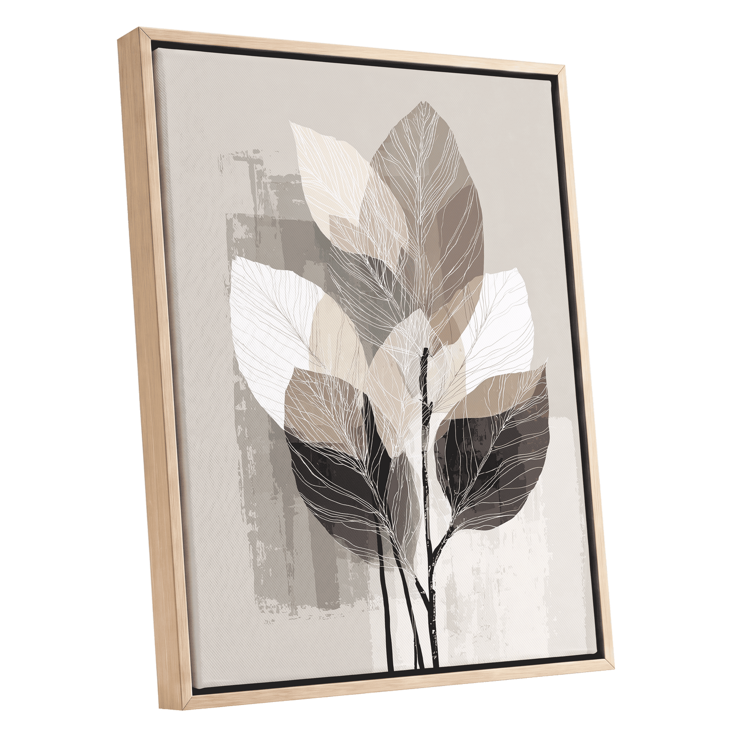 Mushroom Leaf Study – oak framed canvas option
