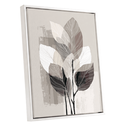 Mushroom Leaf Study – white framed canvas option