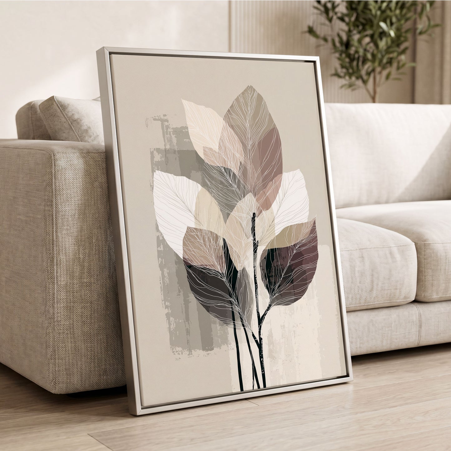 Mushroom Leaf Study – wall art displayed in a styled interior, gallery view 2
