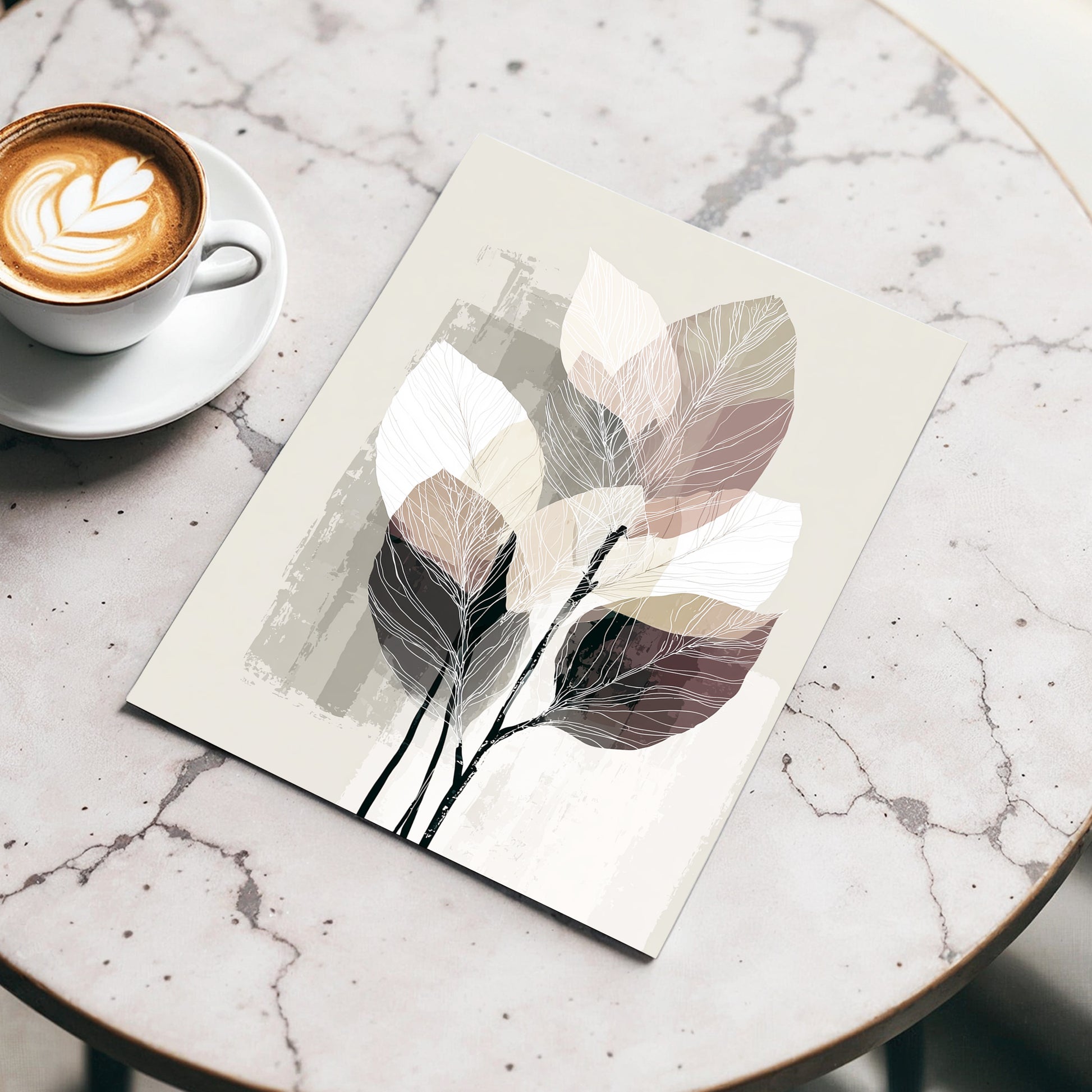 Mushroom Leaf Study – wall art displayed in a styled interior, gallery view 3