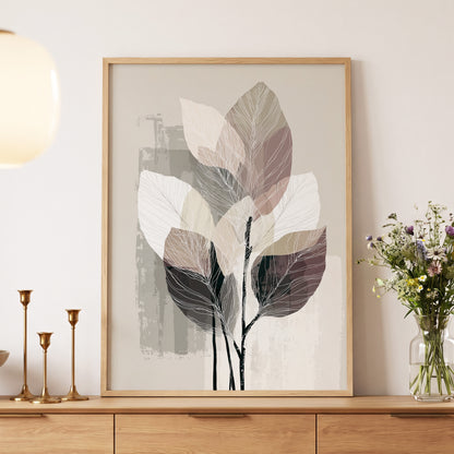 Mushroom Leaf Study – wall art displayed in a styled interior, gallery view 5