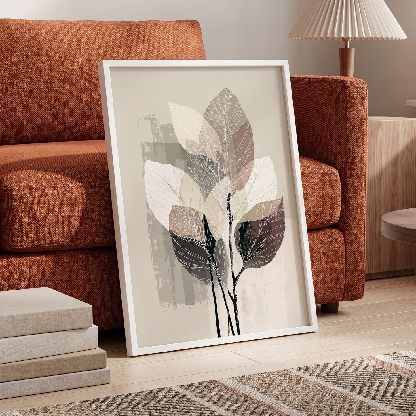Mushroom Leaf Study – wall art displayed in a styled interior, gallery view 6