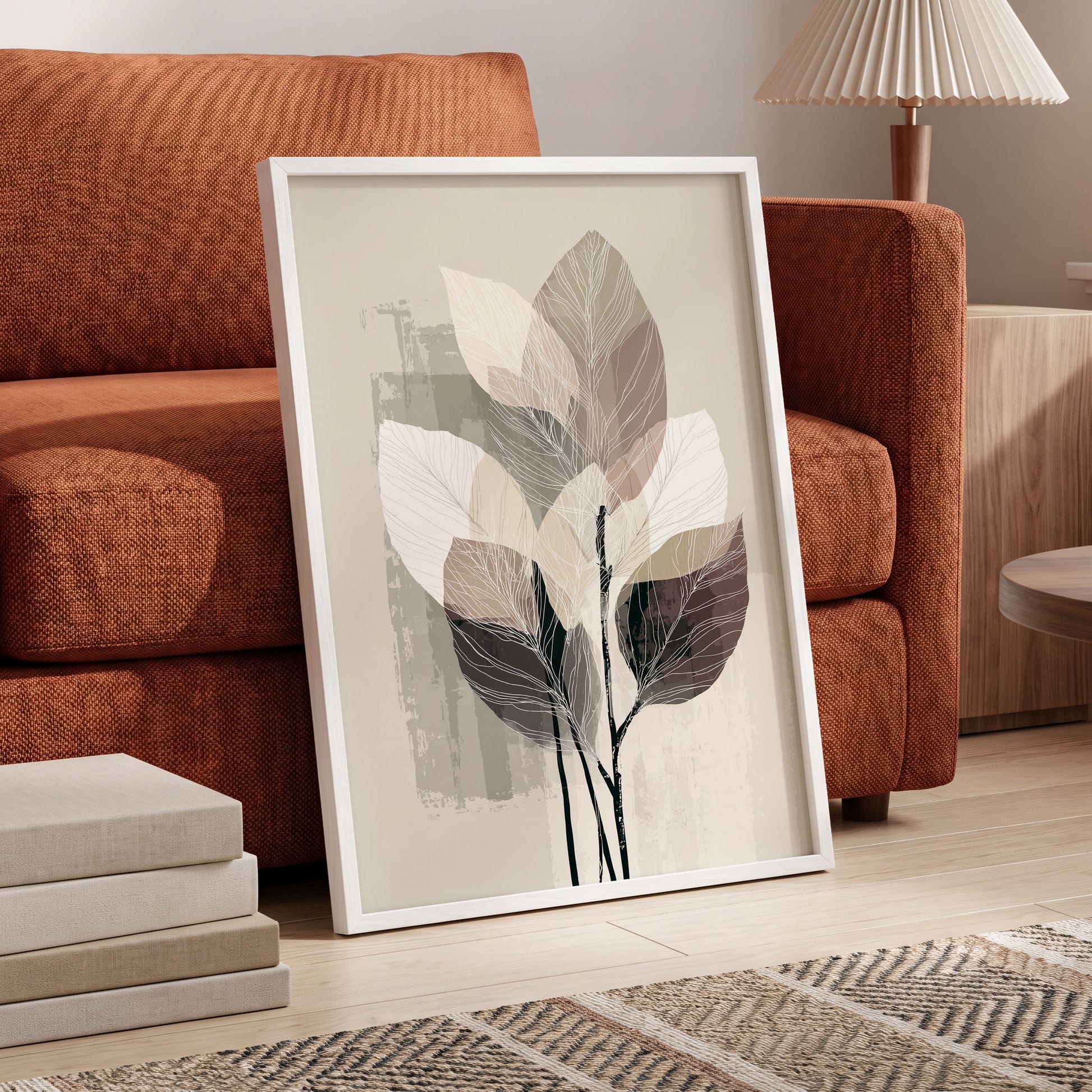 Mushroom Leaf Study – wall art displayed in a styled interior, gallery view 6