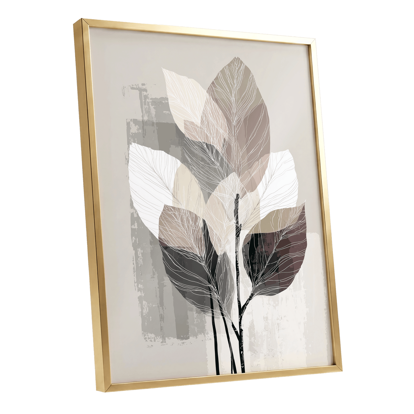 Mushroom Leaf Study – gold framed poster option