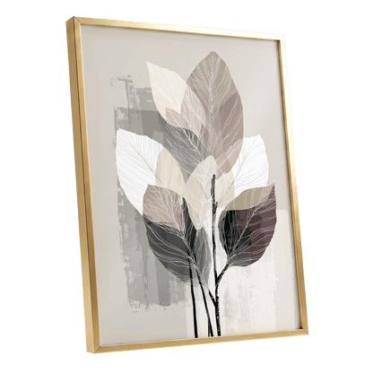 Mushroom Leaf Study – gold framed poster option