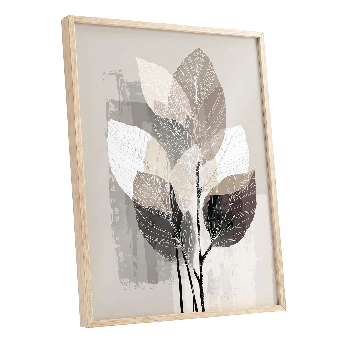Mushroom Leaf Study – oak framed poster option