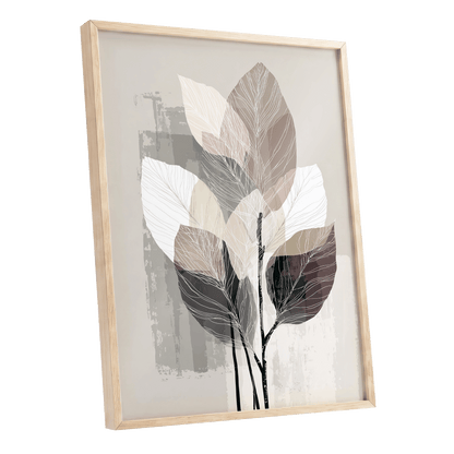 Mushroom Leaf Study – oak framed poster option