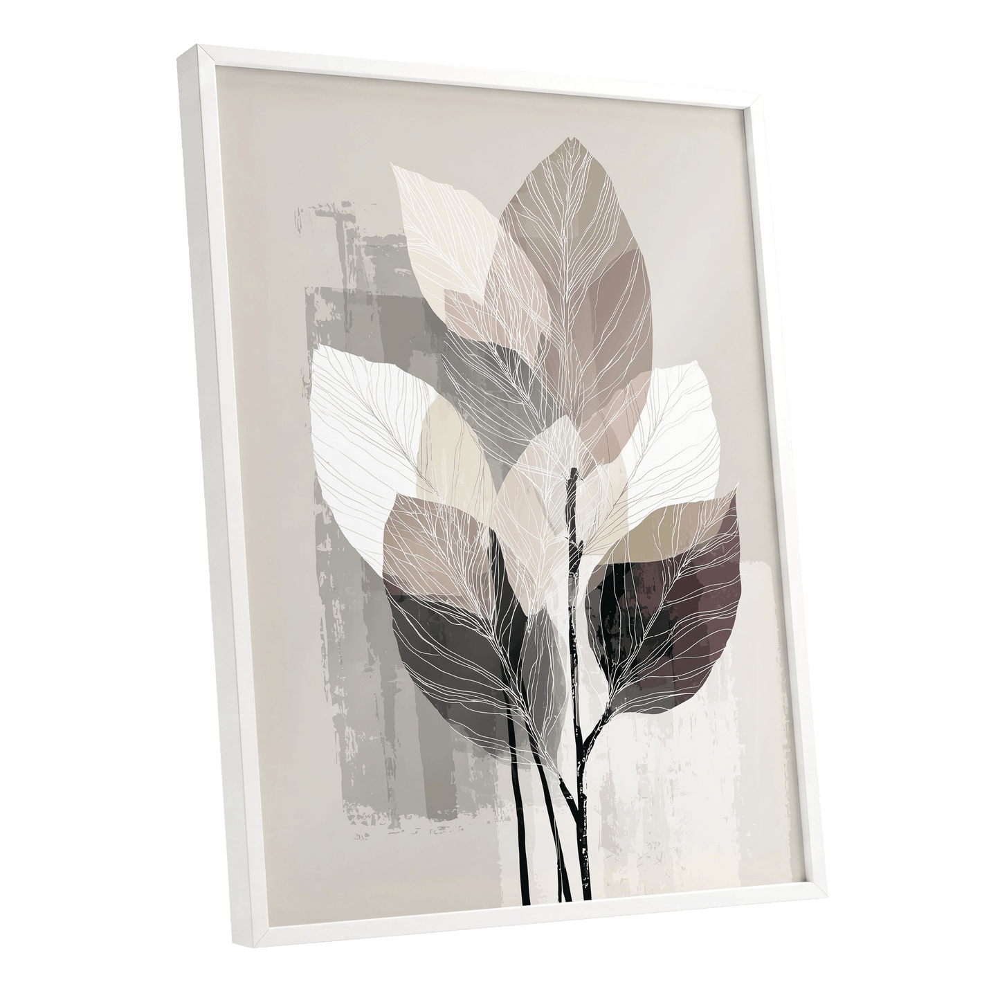 Mushroom Leaf Study – white framed poster option