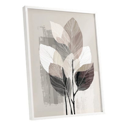 Mushroom Leaf Study – white framed poster option