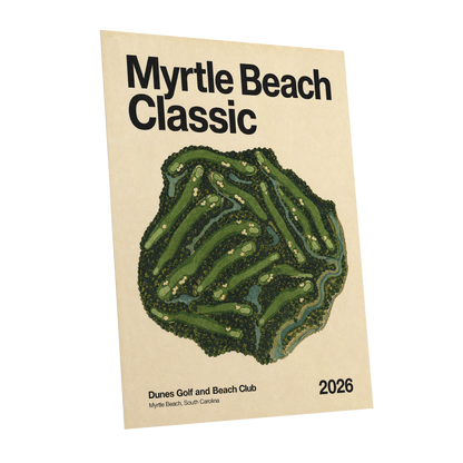 Myrtle Beach Fairways, green, beige, black nature wall art shown as a unframed poster wall art print