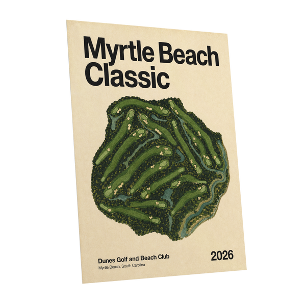 Myrtle Beach Fairways, green, beige, black nature wall art shown as a unframed poster wall art print