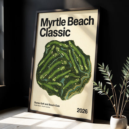 Myrtle Beach Fairways, green, beige, black nature wall art displayed in a styled interior, gallery view 4