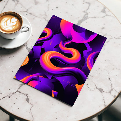 Neon Current, purple, orange, black abstract wall art displayed in a styled interior, gallery view 4