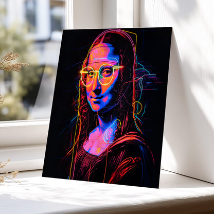 Neon Renaissance, black, pink, blue abstract wall art displayed in a styled interior, gallery view 6