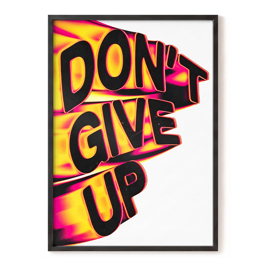 Neon Resolve, black, pink, yellow abstract wall art, front artwork view