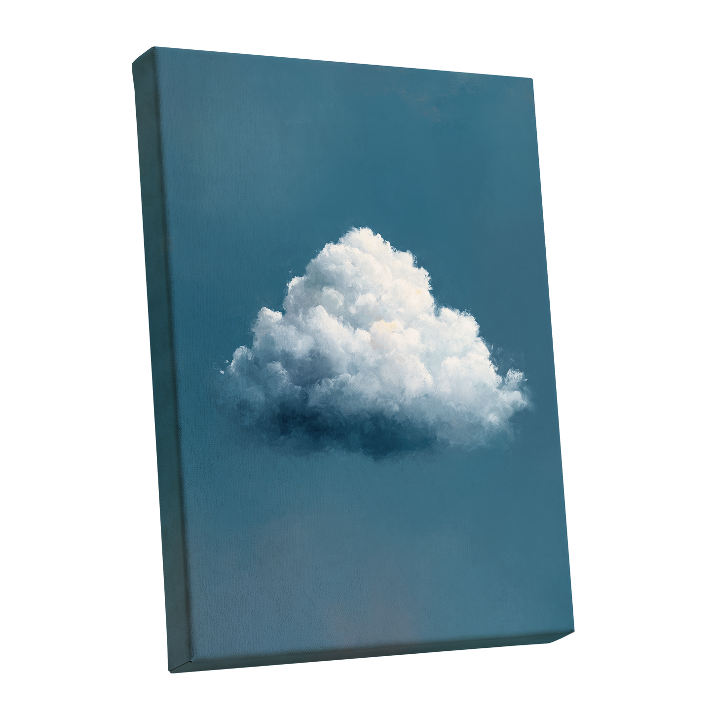 Nimbus in Blue Expanse, blue, white, gray nature wall art shown as a stretched canvas wall art