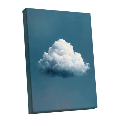 Nimbus in Blue Expanse, blue, white, gray nature wall art shown as a stretched canvas wall art