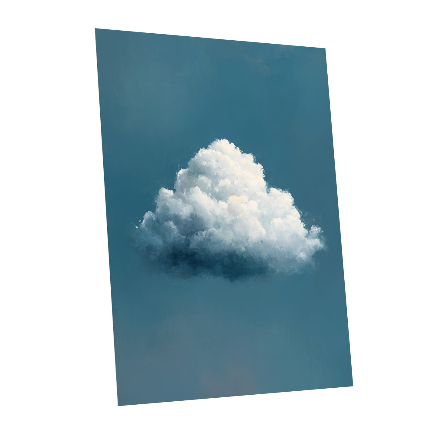 Nimbus in Blue Expanse, blue, white, gray nature wall art shown as a unframed poster wall art print