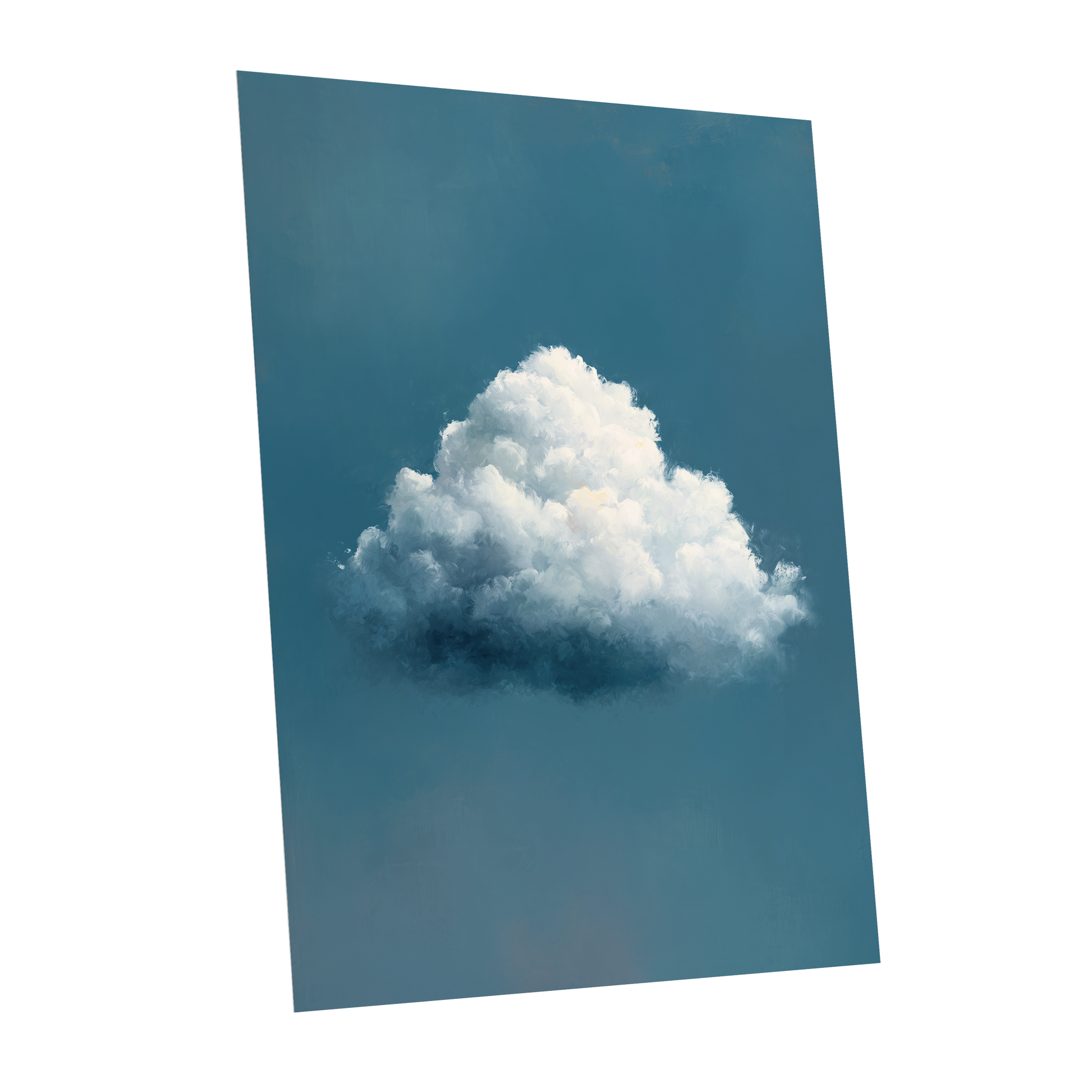 Nimbus in Blue Expanse, blue, white, gray nature wall art shown as a unframed poster wall art print