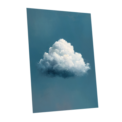Nimbus in Blue Expanse, blue, white, gray nature wall art shown as a unframed poster wall art print