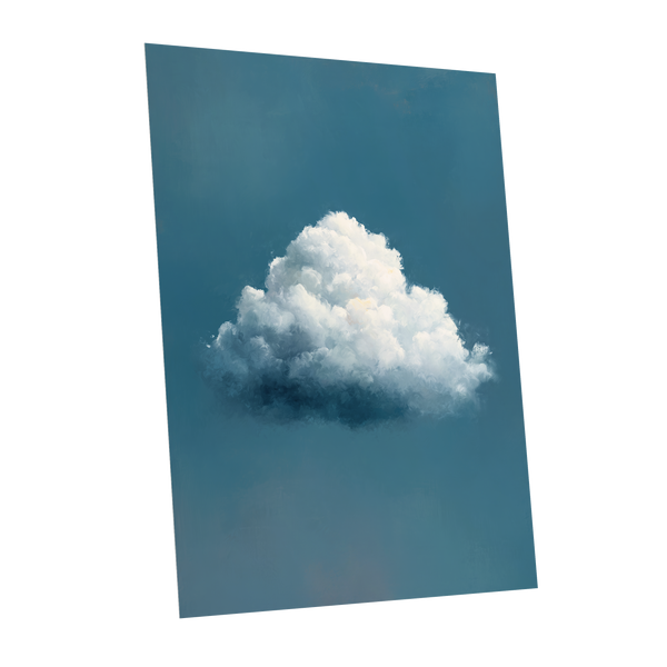 Nimbus in Blue Expanse, blue, white, gray nature wall art shown as a unframed poster wall art print