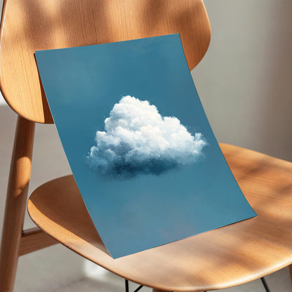 Nimbus in Blue Expanse, blue, white, gray nature wall art displayed in a styled interior, gallery view 5