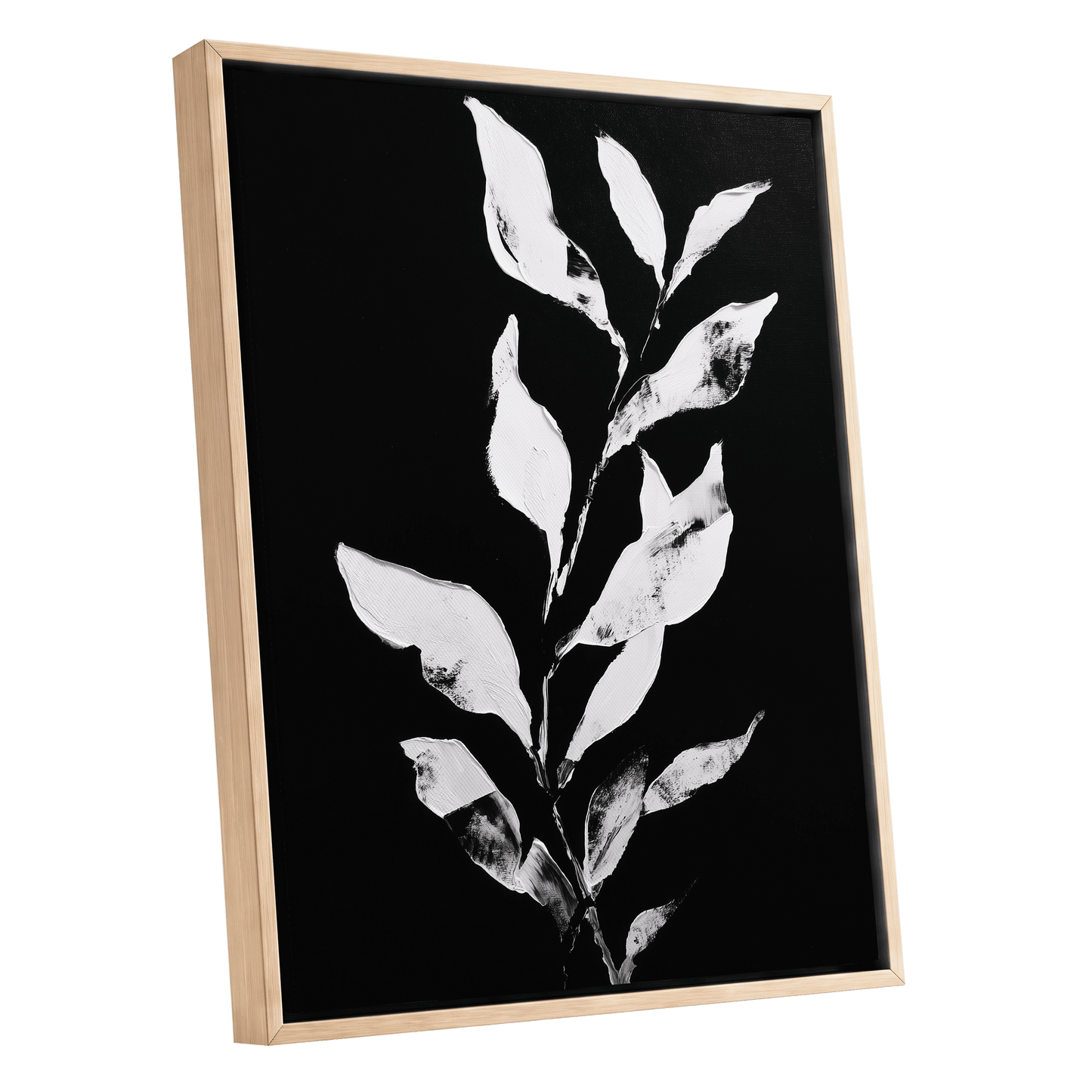 Nocturne Leaves – oak framed canvas option