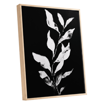 Nocturne Leaves – oak framed canvas option