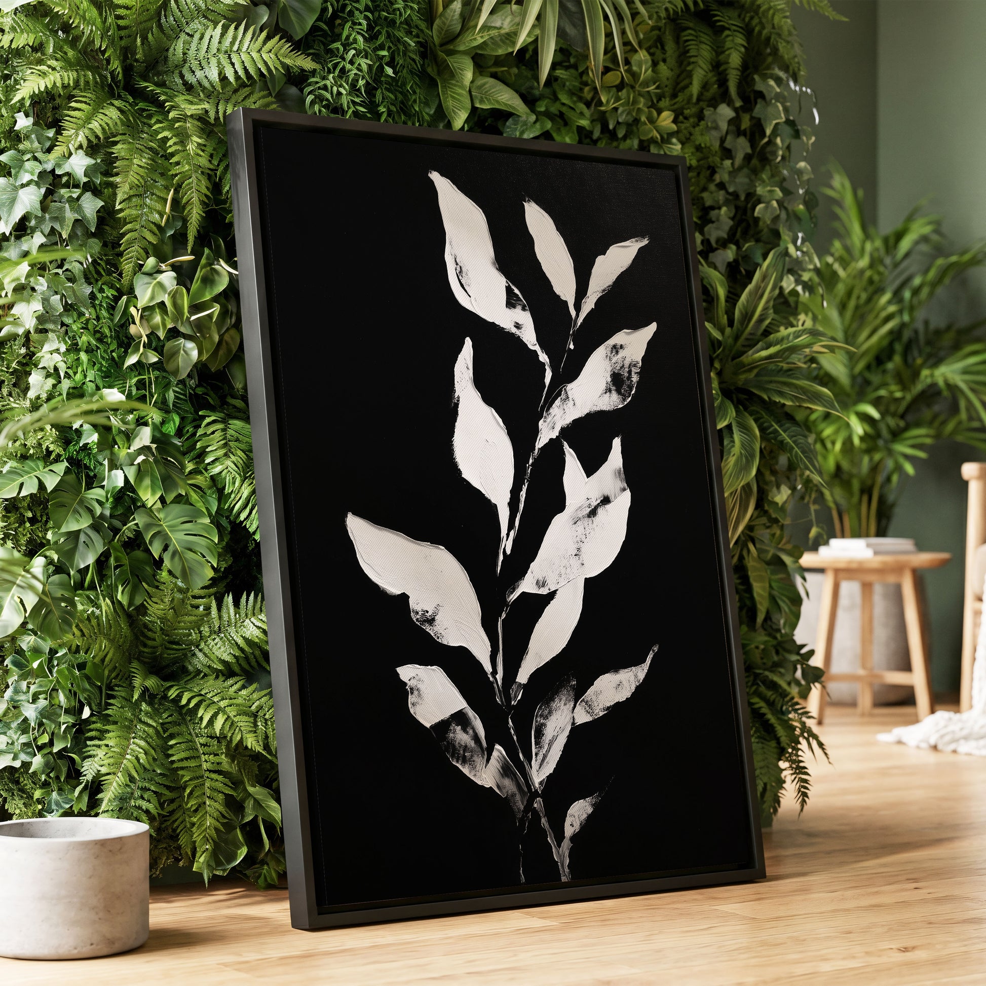 Nocturne Leaves – wall art displayed in a styled interior, gallery view 1