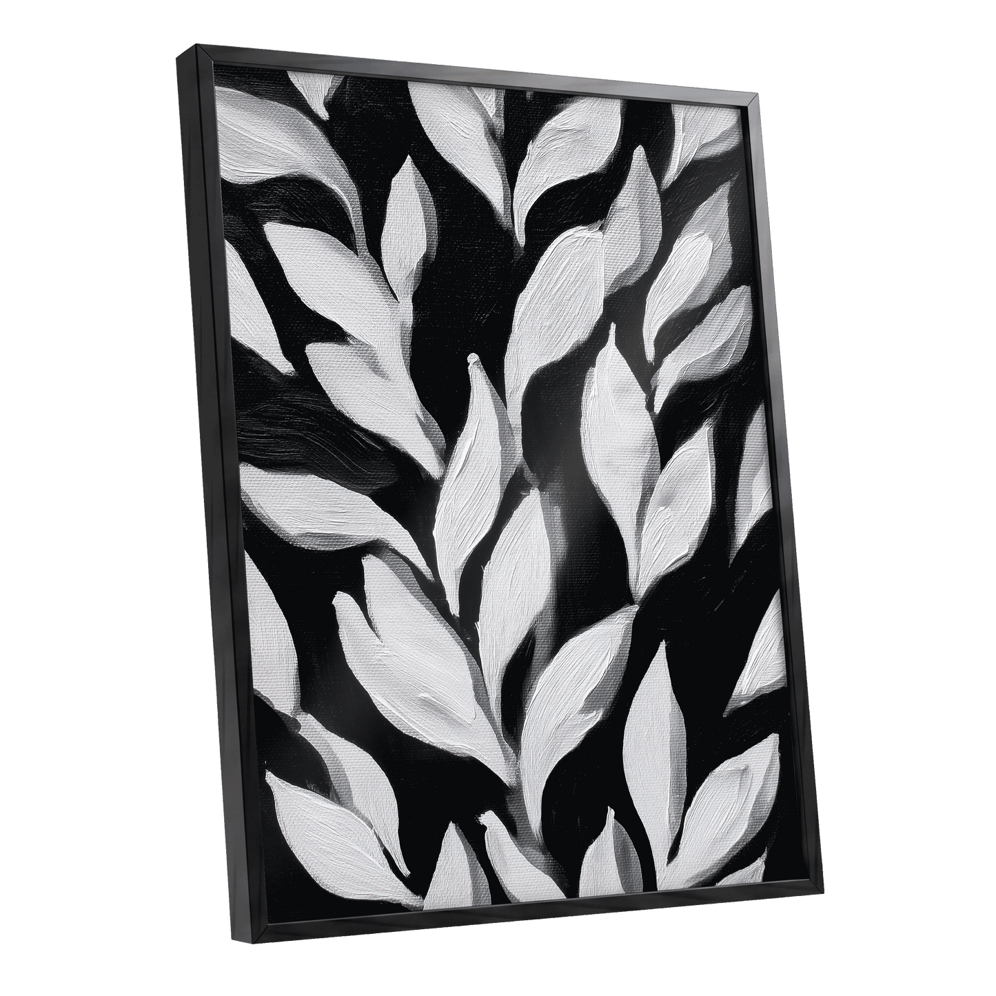 Nocturne Leaves – black framed poster option