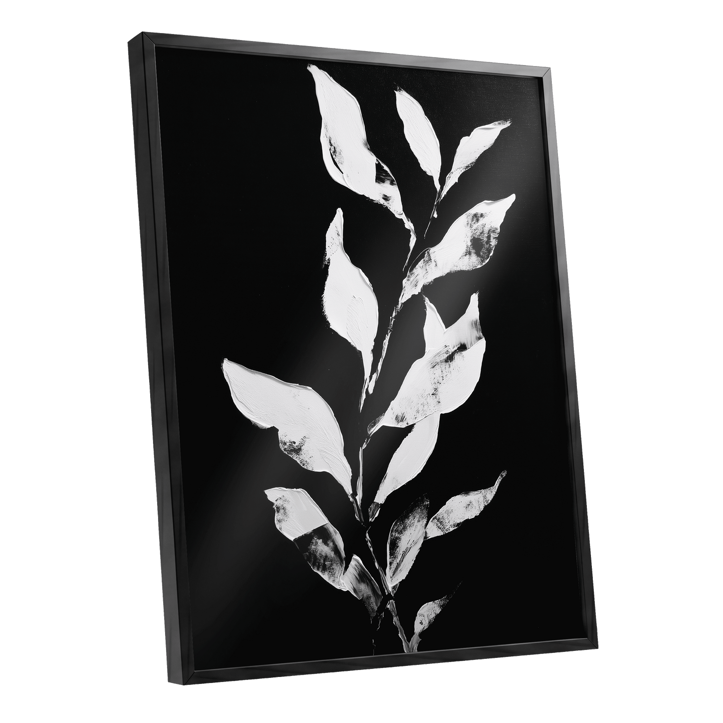 Nocturne Leaves – black framed poster option