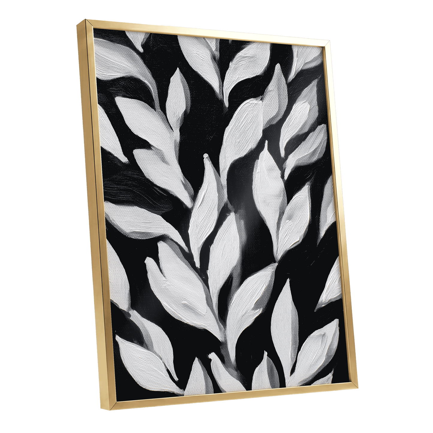 Nocturne Leaves – gold framed poster option