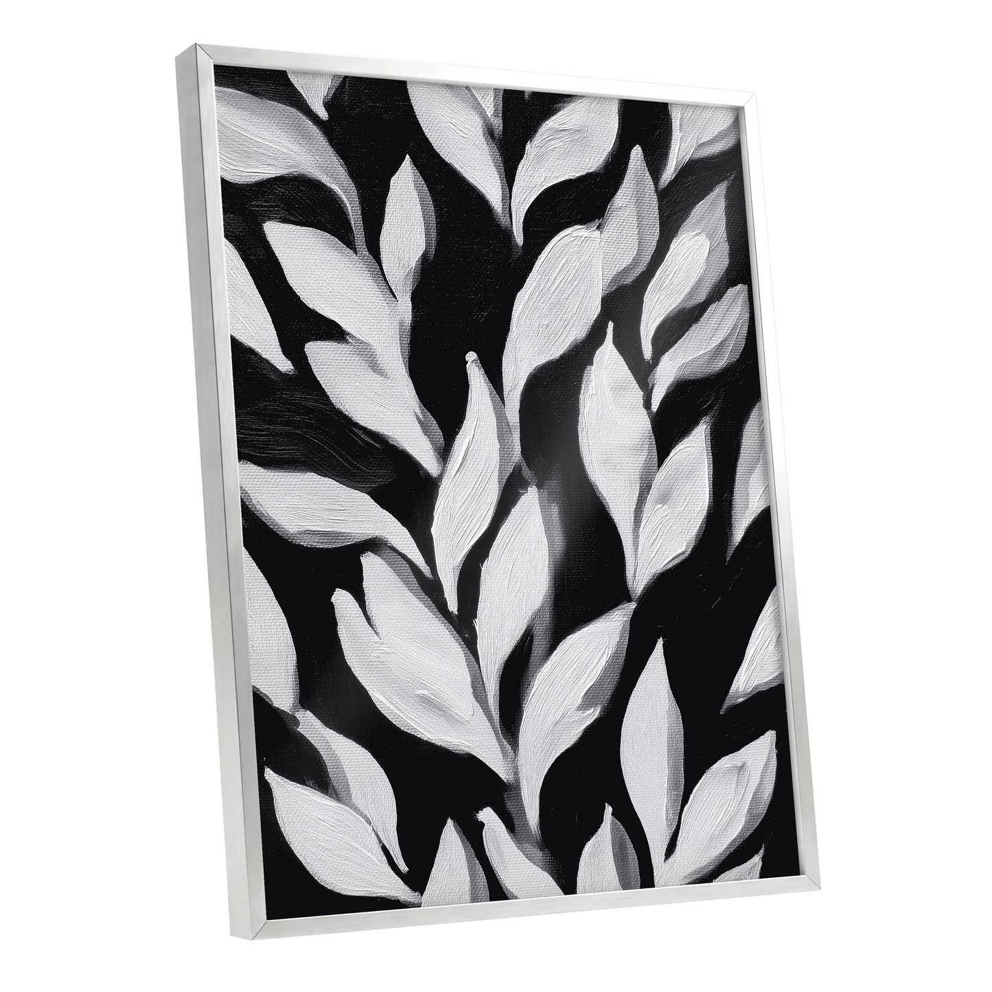 Nocturne Leaves – silver framed poster option