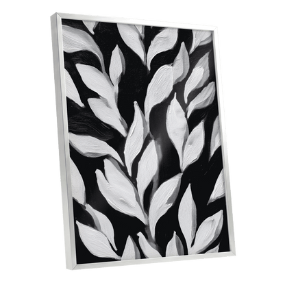 Nocturne Leaves – silver framed poster option
