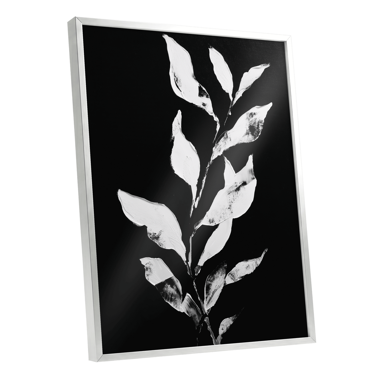 Nocturne Leaves – silver framed poster option
