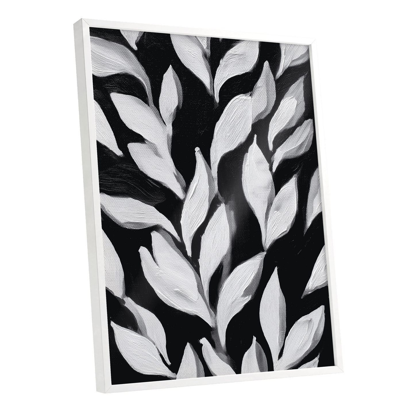 Nocturne Leaves – white framed poster option