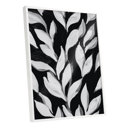 Nocturne Leaves – white framed poster option